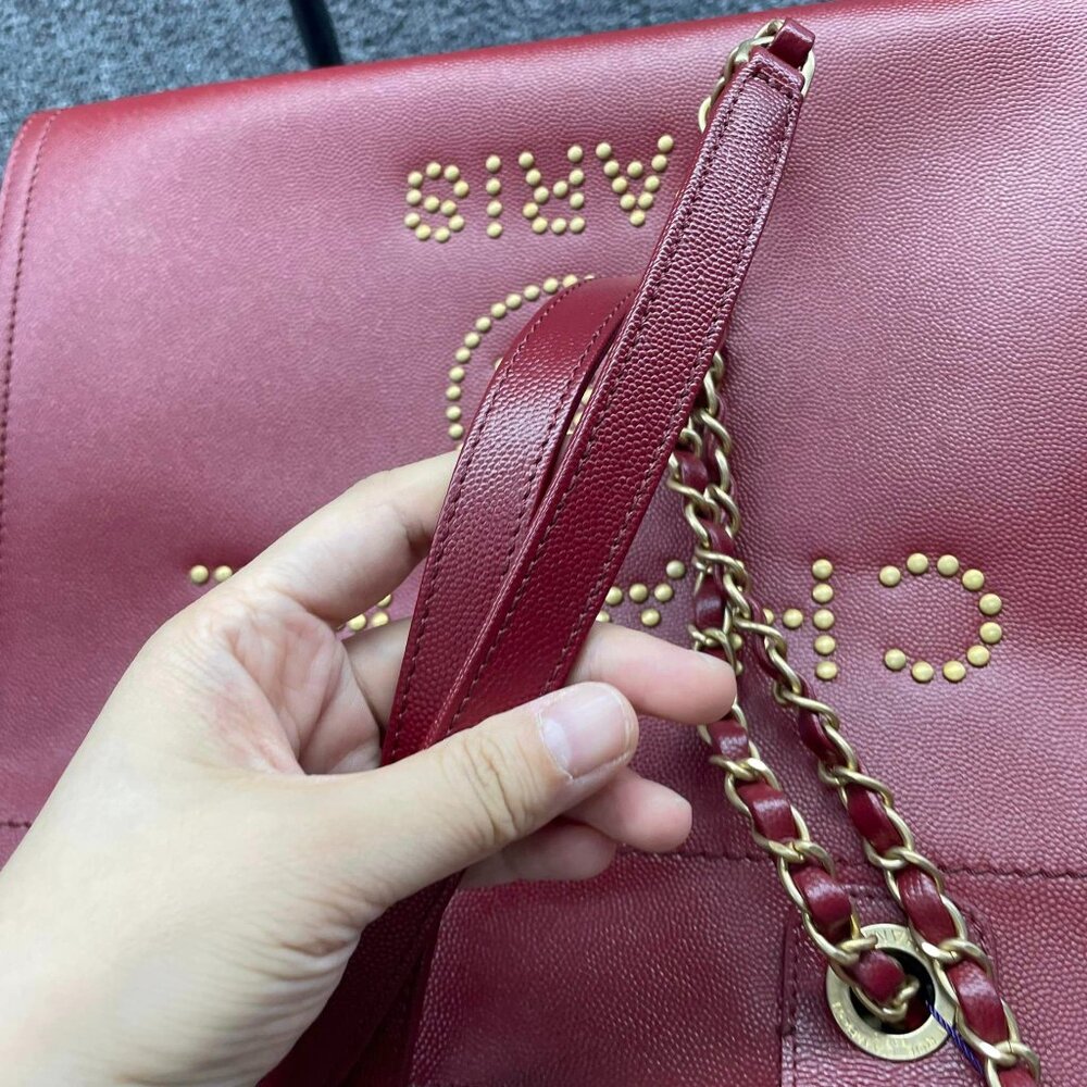 100% Authentic CHANEL DeauVille Medium Leather Satchel Bag - Picture 11 of 16